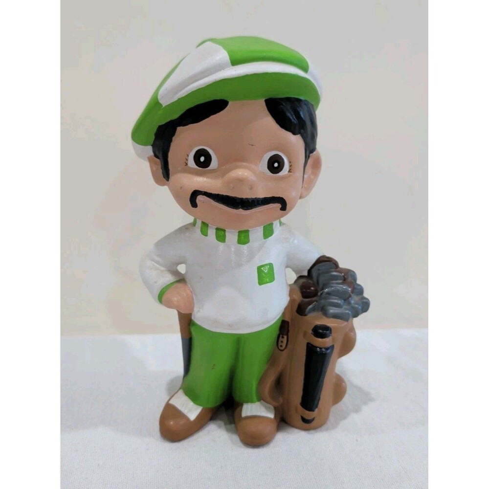 Vintage 1975 Hand Painted CERAMIC GOLF STATUE Figurine GOLFER 10 Inches Tall